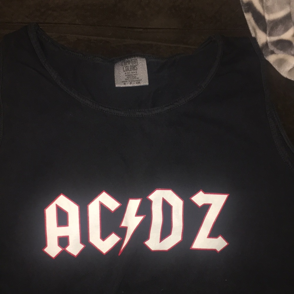 Delta Zeta Bid Day tank, AC/DC theme